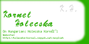 kornel holecska business card